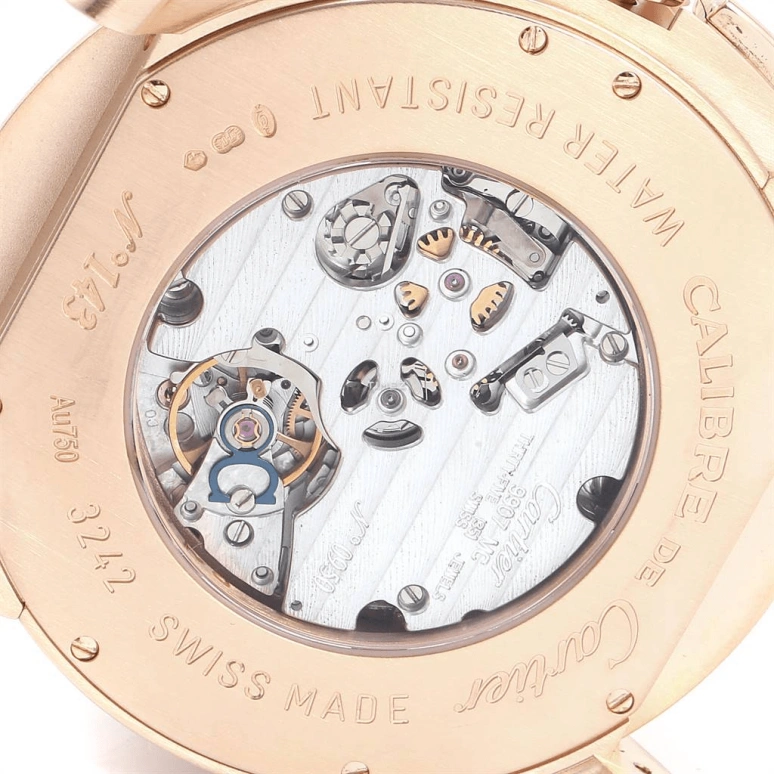 Cartier,Calibre de Cartier 45mm,45mm,Pink Gold,Silver,Handwound,Chronograph,50hours,W7100004