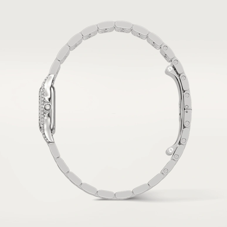 Cartier,Panthère de Cartier 25x20mm,25x20mm,White Gold,Silver,Quartz,Sapphire,Crystal Glass,Square,WJPN0019