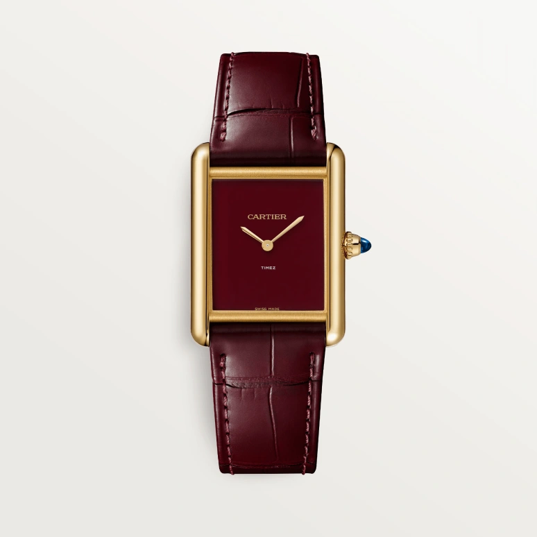 Cartier,Tank 337x25.50mm,337x25.50mm,Yellow Gold,Wine Red,Handwound,Hardlex,Square,WGTA0190