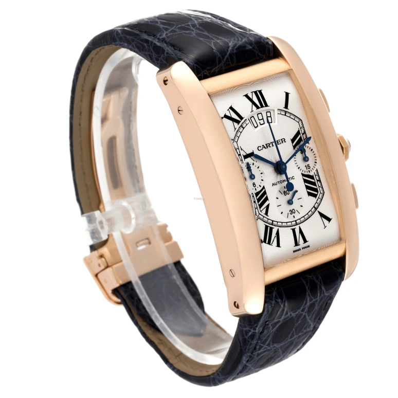 Cartier,Tank 31x52mm,31x52mm,Rose Gold,White,Automatic,Chronograph,Day,W2610751