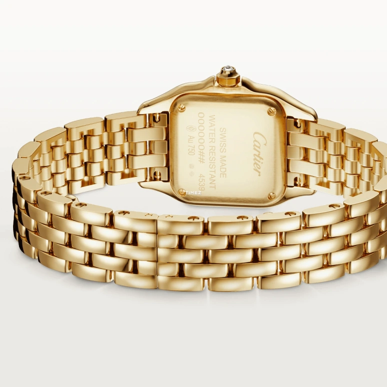 Cartier,Panthère de Cartier 30.30x22mm,30.30x22mm,Yellow Gold,Black,Quartz,Square,Gold,WJPN0073