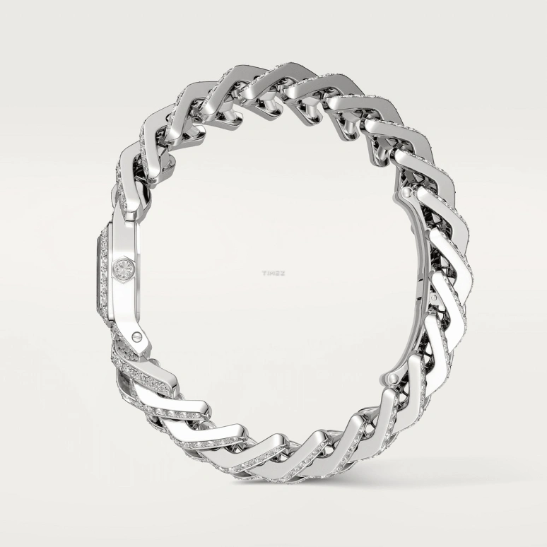 Cartier,Maillon de Cartier 16x17mm,16x17mm,White Gold,Silver,Quartz,Sapphire,Crystal Glass,Other,WJBJ0005