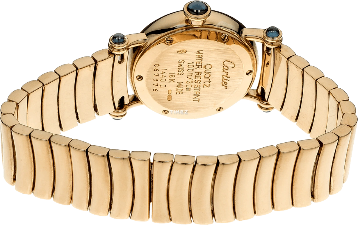 Cartier,Other 27mm,27mm,Yellow Gold,White,Quartz,Sapphire,Crystal Glass,Round,W15158M1