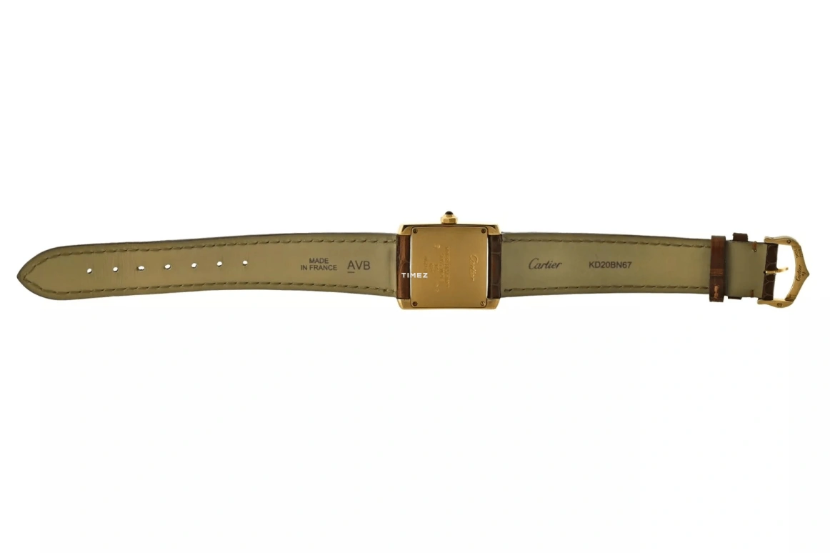 Cartier,Tank 25mm,25mm,Yellow Gold,Champagne,Quartz,Sapphire,Square,1821