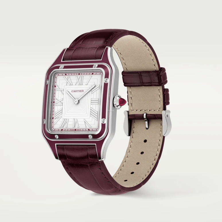 Cartier,Santos de Cartier 43.50x31.40mm,43.50x31.40mm,Platinum,White,Handwound,36hours,In-house Caliber,WGSA0053