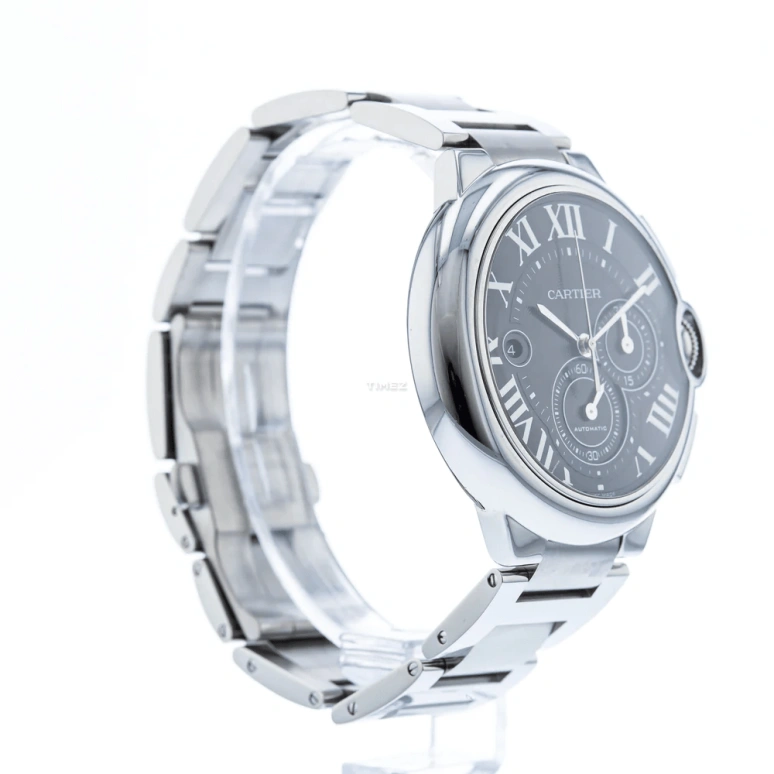 Cartier,Ballon Bleu de Cartier 44mm,44mm,Stainless Steel,Black,Automatic,Chronograph,Day,W6920025