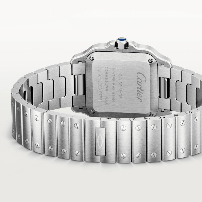 Cartier,Santos de Cartier 27x34.50mm,27x34.50mm,Stainless Steel,Silver,Quartz,Sapphire,Crystal Glass,Square,WSSA0082