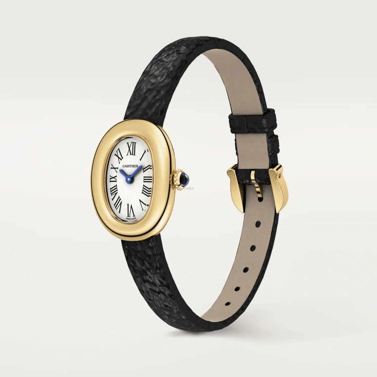 Cartier,Baignoire 24.60x18.70mm,24.60x18.70mm,Yellow Gold,Silver,Quartz,Sapphire,Crystal Glass,Oval,WGBA0017