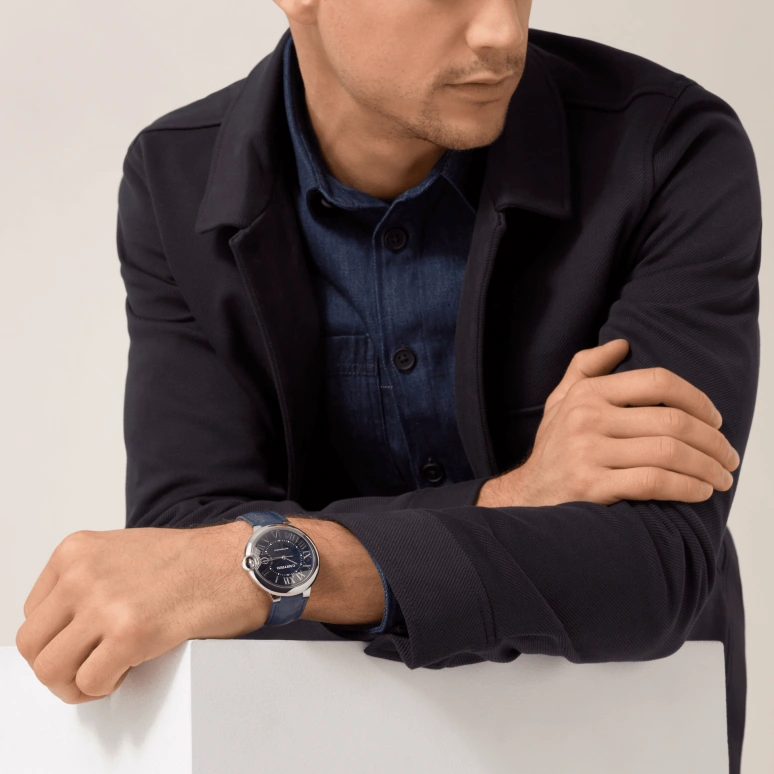 Cartier,Ballon Bleu de Cartier 42mm,42mm,Stainless Steel,Blue,Automatic,Day,42hours,WSBB0027