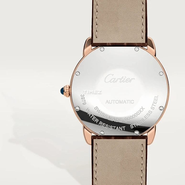 Cartier,Ronde de Cartier 36mm,36mm,Rose Gold,Silver,Automatic,Sapphire,Crystal Glass,Round,W2RN0008