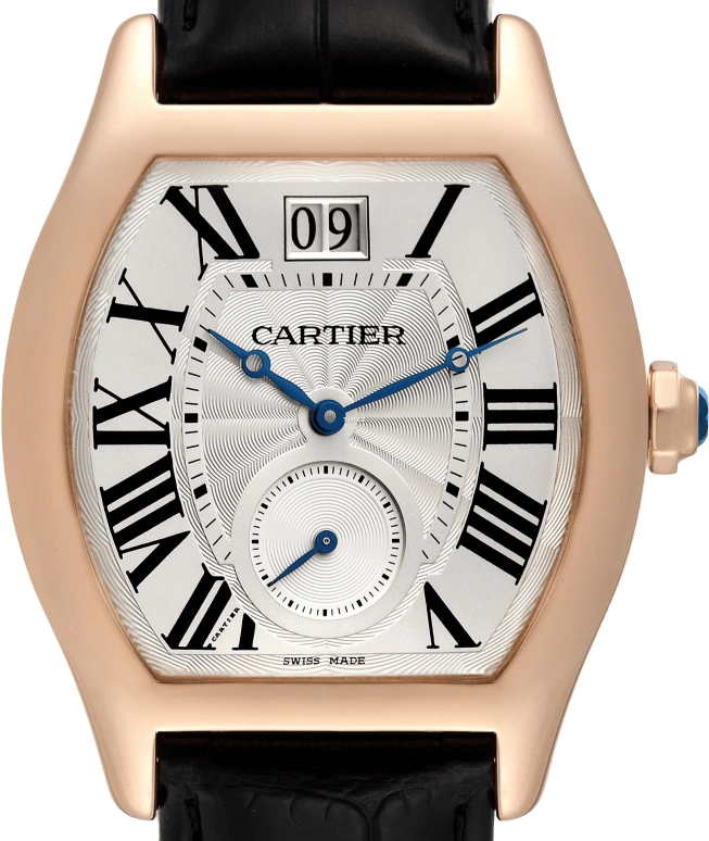 Cartier,Tortue 38mm,38mm,Rose Gold,Silver,Handwound,Big Date,In-house Caliber,W1556234