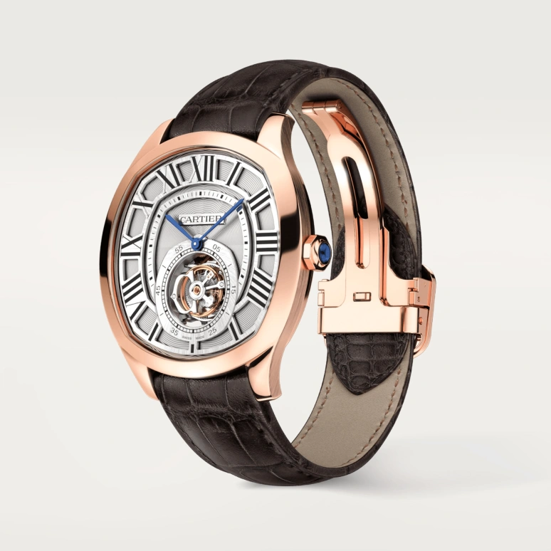 Cartier,Drive de Cartier 41mm,41mm,Pink Gold,Silver,Handwound,Tourbillon,50hours,W4100013