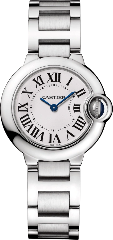 Cartier,Ballon Bleu de Cartier 28.60mm,28.60mm,Stainless Steel,Silver,Quartz,Sapphire,Crystal Glass,Round,W69010Z4