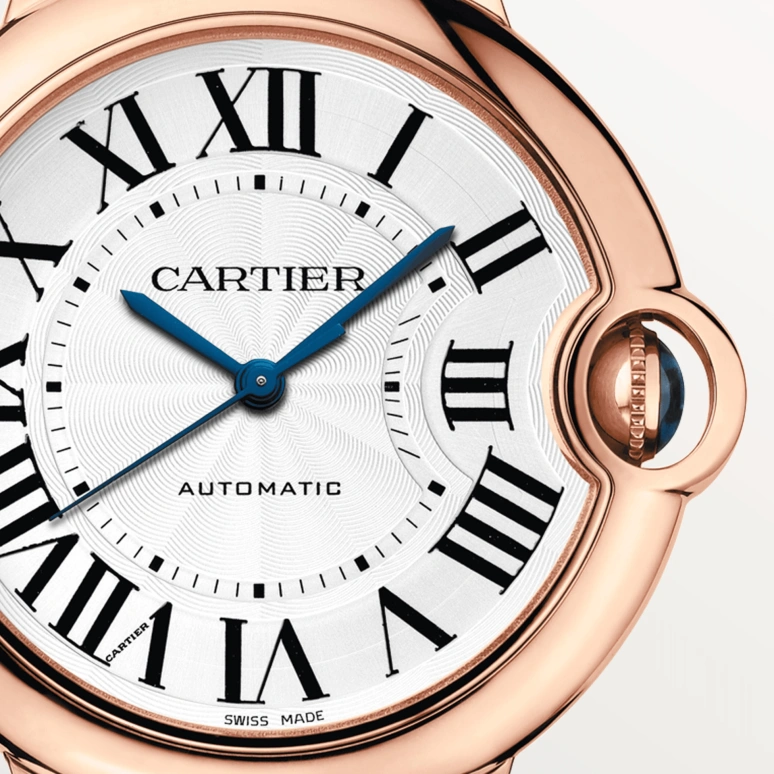 Cartier,Ballon Bleu de Cartier 36mm,36mm,Rose Gold,Silver,Automatic,Sapphire,Crystal Glass,Round,WGBB0043