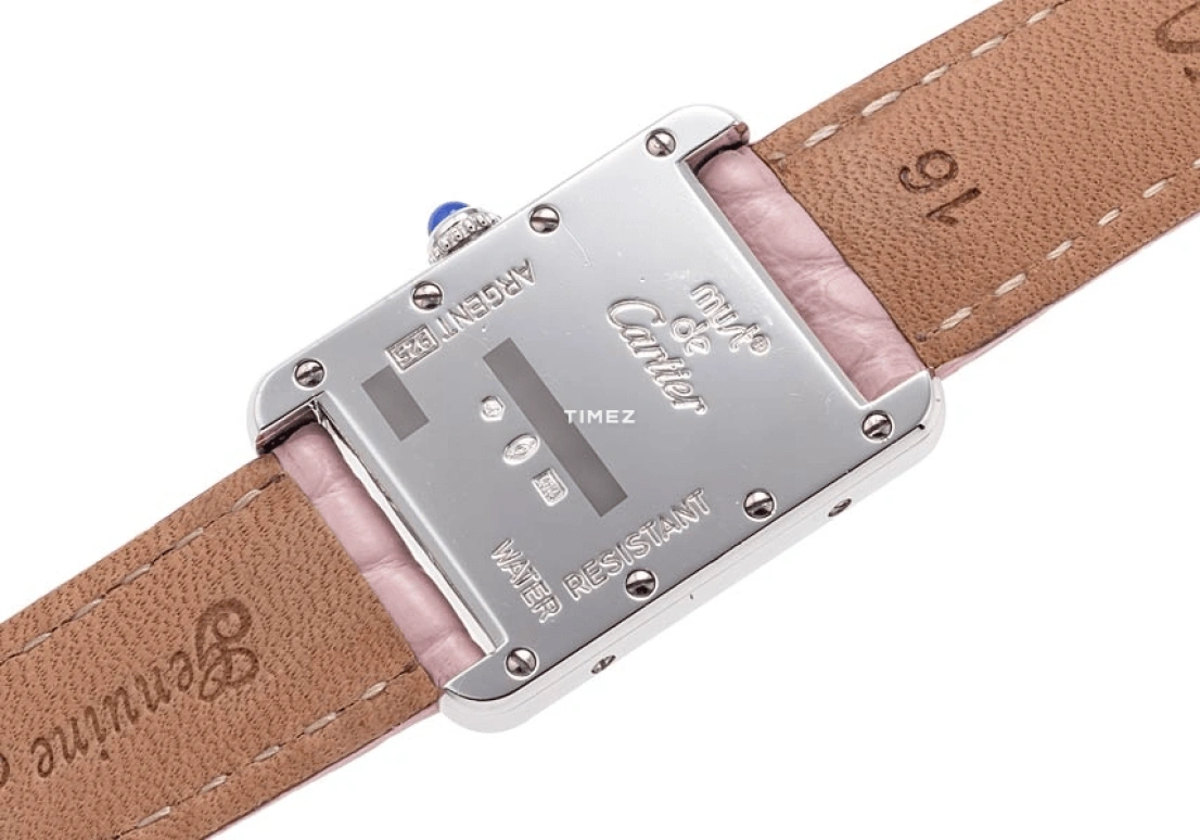 Cartier,Tank 22x30mm,22x30mm,Pink,Quartz,Sapphire,Rectangular,Silver,W1016130