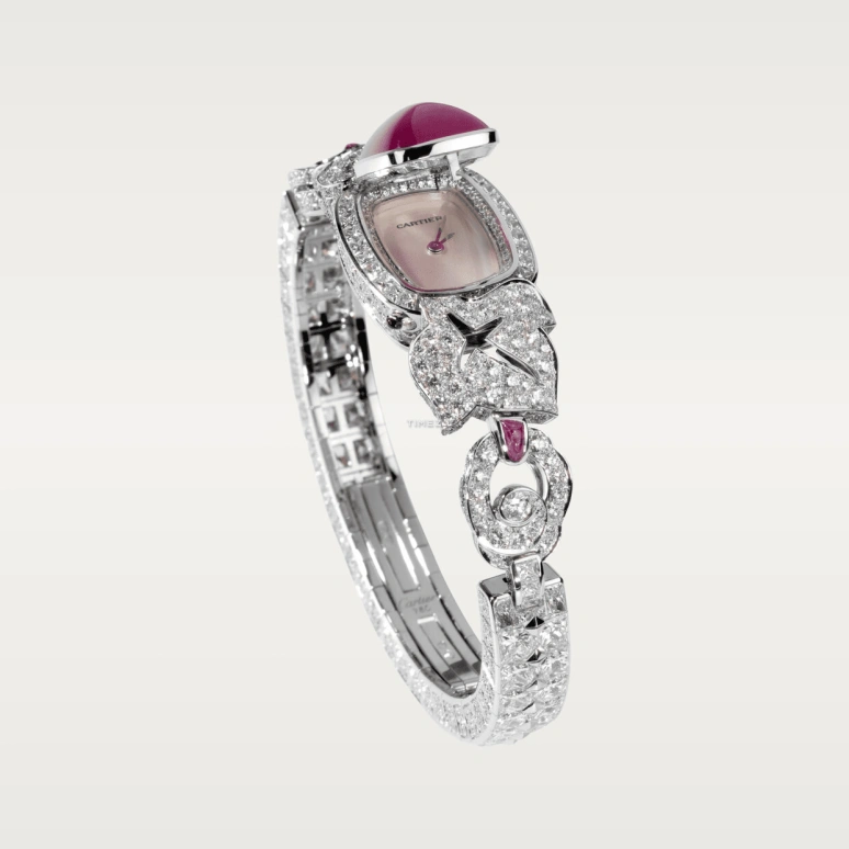 Cartier,High Jewelry Watches ,White Gold,Silver,Quartz,Sapphire,Crystal Glass,HPI00237