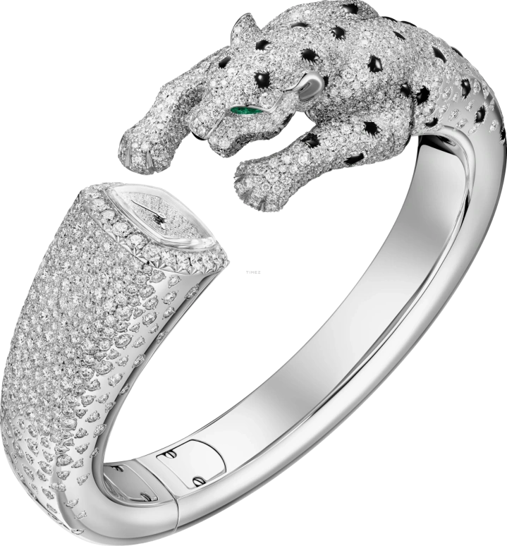 Cartier,Panthère Jewelry Watches 17.90x17.60mm,17.90x17.60mm,White Gold,Silver,Quartz,Sapphire,Other,HPI01713