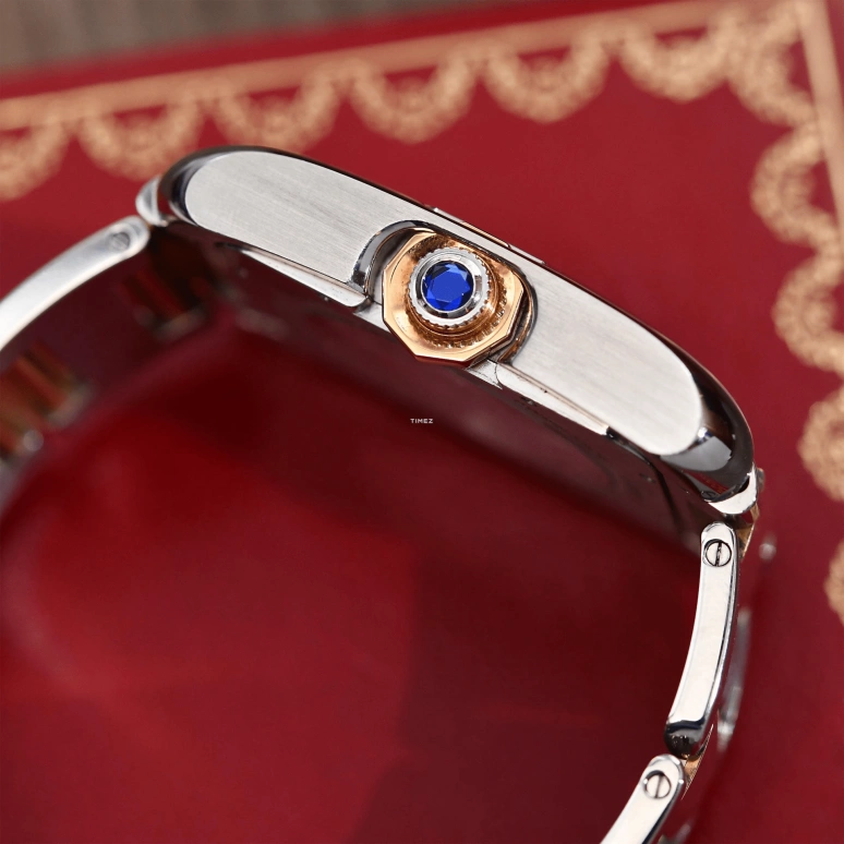 Cartier,Tank 47x36mm,47x36mm,Stainless Steel,Rose Gold,Silver,Automatic,Day,Sapphire,Crystal Glass,3507