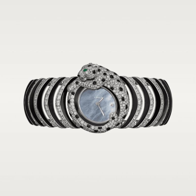 Cartier,High Jewelry Watches ,White Gold,Silver,Handwound,In-house Caliber,Sapphire,HPI01024