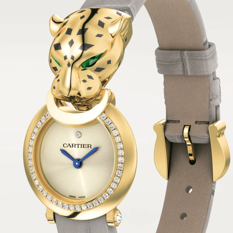 Cartier,Panthère Jewelry Watches 22mm,22mm,Yellow Gold,Gold,Quartz,Sapphire,Crystal Glass,Round,HPI01297