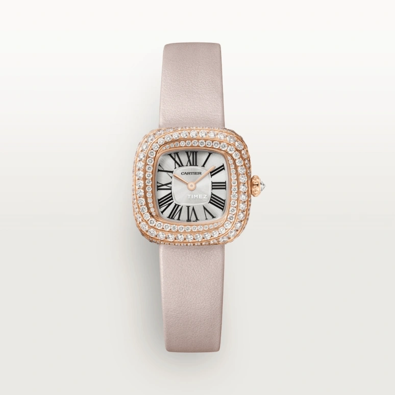 Cartier,Coussin de Cartier 27.10x27.70mm,27.10x27.70mm,Rose Gold,Silver,Quartz,Sapphire,Crystal Glass,Cushion,WJCS0004