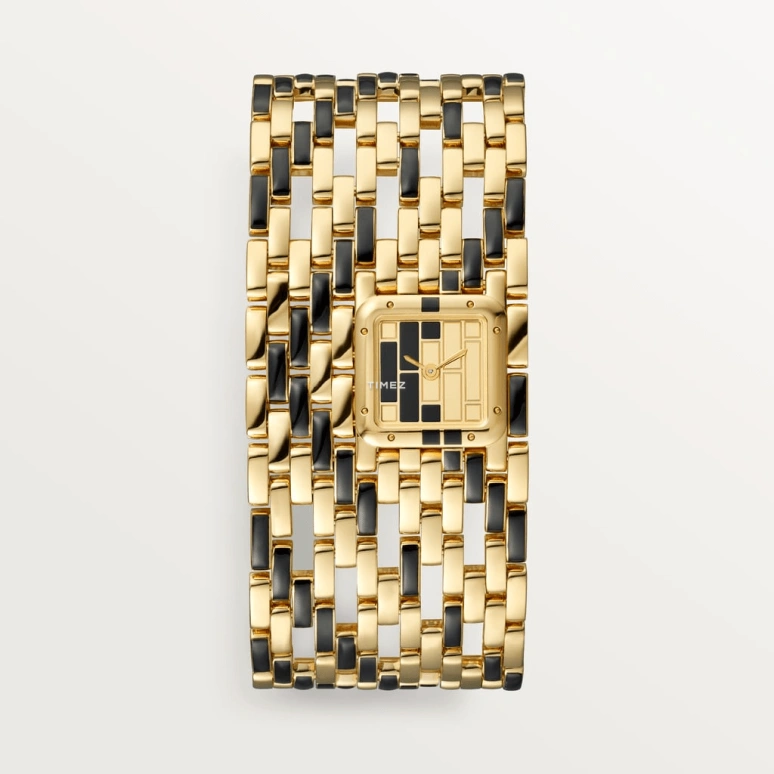 Cartier,Panthère de Cartier 22x19mm,22x19mm,Yellow Gold,Gold,Black,Quartz,Sapphire,Crystal Glass,Square,WGPN0017