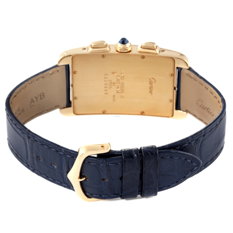 Cartier,Tank 27mm,27mm,Yellow Gold,Silver,Quartz,Chronograph,Day,W2601156