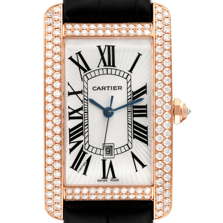 Cartier,Tank 45x25.60mm,45x25.60mm,Rose Gold,Silver,Automatic,Day,In-house Caliber,WB704851