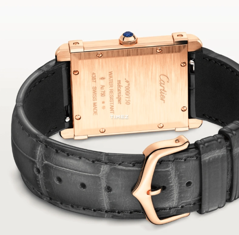 Cartier,Tank 39.49x29.20mm,39.49x29.20mm,Rose Gold,Grey,Handwound,Sapphire,Crystal Glass,Rectangular,WGTA0075