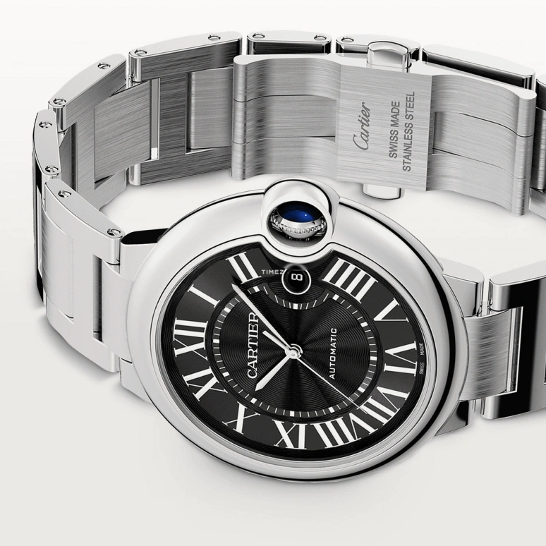 Cartier,Ballon Bleu de Cartier 42.10mm,42.10mm,Stainless Steel,Black,Automatic,Day,Sapphire,Crystal Glass,W6920042