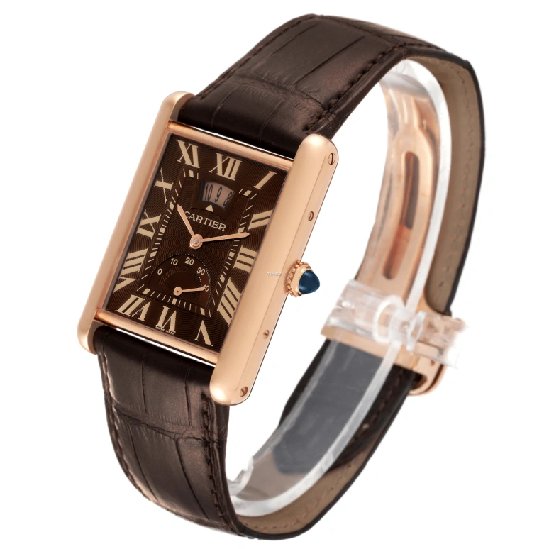 Cartier,Tank 30x40mm,30x40mm,Rose Gold,Coffee,Handwound,Day,Power Reserve Indicator,W1560002