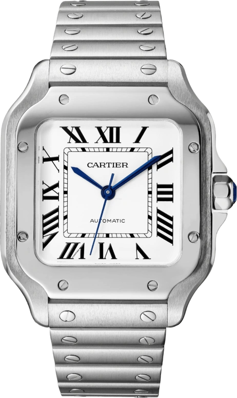 Cartier,Santos de Cartier 35.10mm,35.10mm,Stainless Steel,Silver,Automatic,42hours,In-house Caliber,WSSA0029