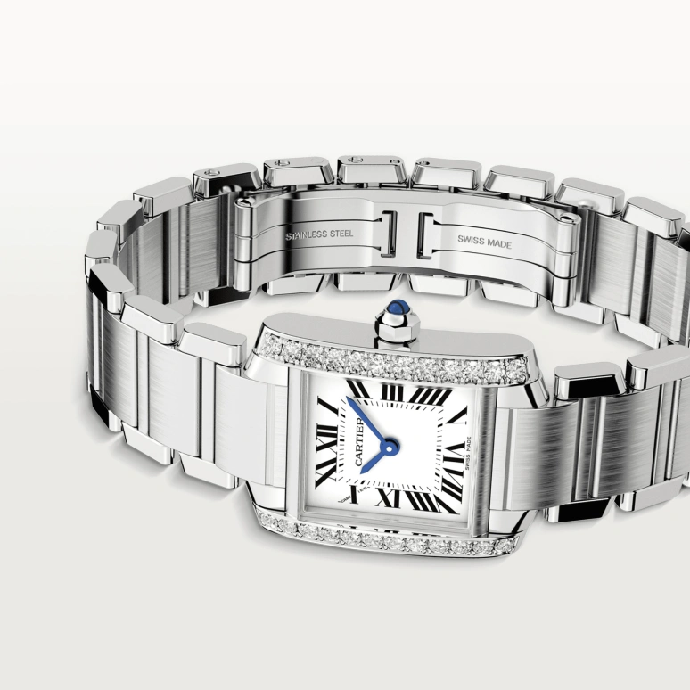 Cartier,Tank 25x20mm,25x20mm,Stainless Steel,Silver,Quartz,Sapphire,Crystal Glass,Square,W4TA0008