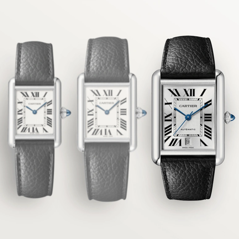 Cartier,Tank 41x31mm,41x31mm,Stainless Steel,Silver,Automatic,Day,Sapphire,Crystal Glass,WSTA0141