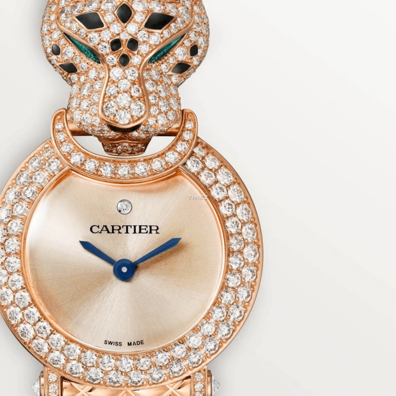Cartier,Panthère Jewelry Watches 23.60mm,23.60mm,Rose Gold,Quartz,Sapphire,Crystal Glass,Other,HPI01510