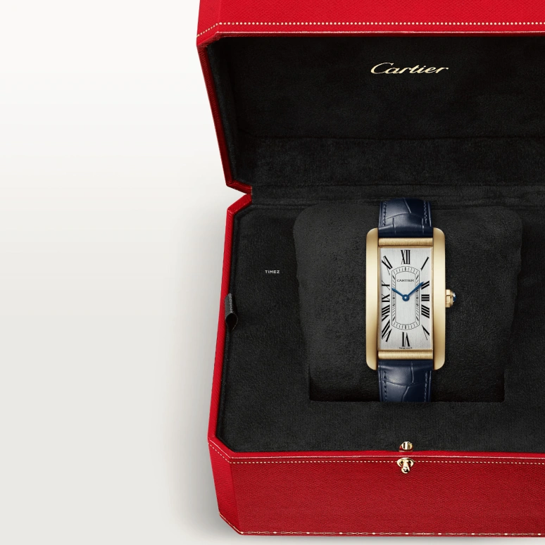 Cartier,Tank 44.40x24.40mm,44.40x24.40mm,Yellow Gold,Silver,Automatic,Sapphire,Crystal Glass,Square,WGTA0300
