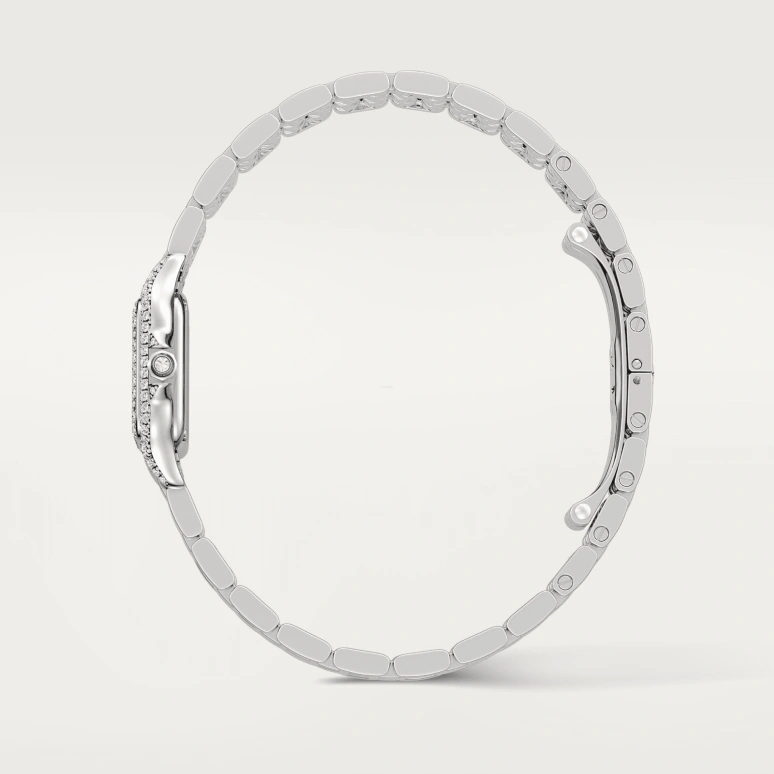 Cartier,Panthère de Cartier 25x20mm,25x20mm,White Gold,Silver,Quartz,Sapphire,Crystal Glass,Square,WJPN0019