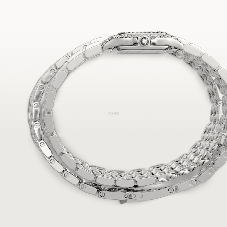 Cartier,Panthère de Cartier 20x25mm,20x25mm,White Gold,Silver,Quartz,Sapphire,Crystal Glass,Square,WJPN0011