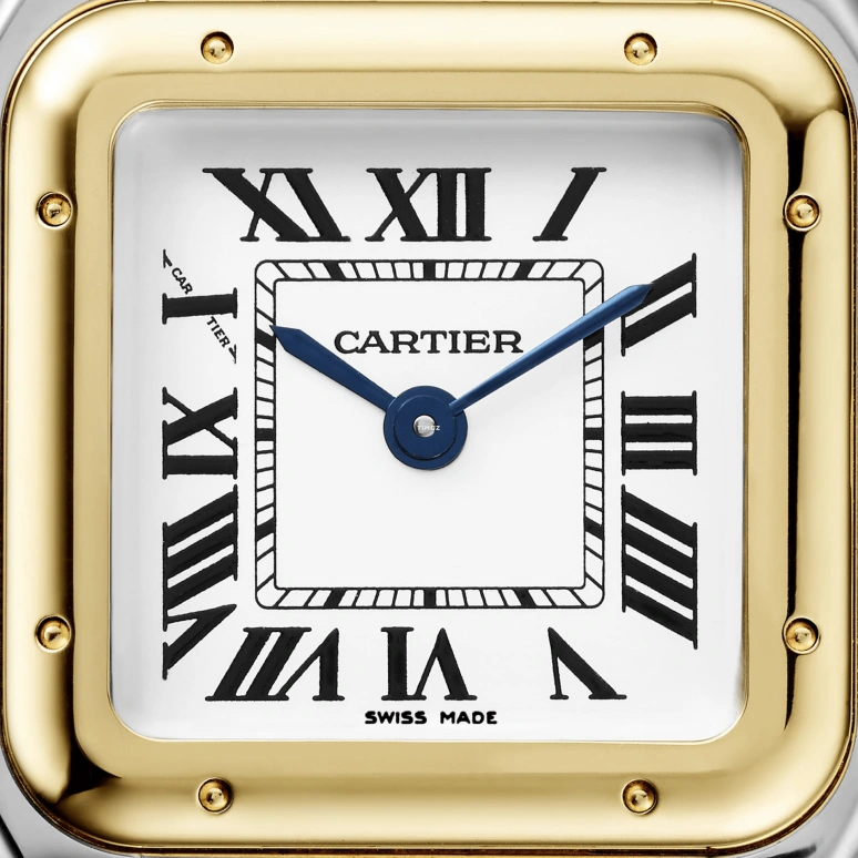 Cartier,Panthère de Cartier 23x30mm,23x30mm,Yellow Gold,Stainless Steel,White,Quartz,Sapphire,Crystal Glass,Square,W2PN0013
