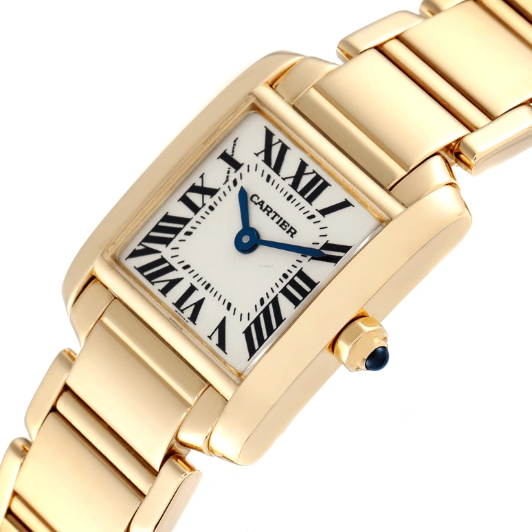 Cartier,Tank 25.35mm,25.35mm,Yellow Gold,White,Quartz,In-house Caliber,Sapphire,Crystal Glass,W50002N2