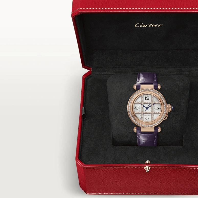Cartier,Pasha de Cartier 35mm,35mm,Rose Gold,Silver,Automatic,42hours,In-house Caliber,WJPA0020