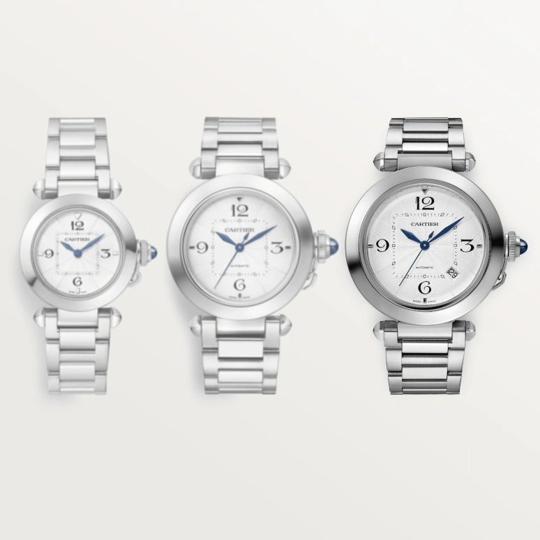 Cartier,Pasha de Cartier 41mm,41mm,Stainless Steel,Silver,Automatic,Day,42hours,WSPA0009