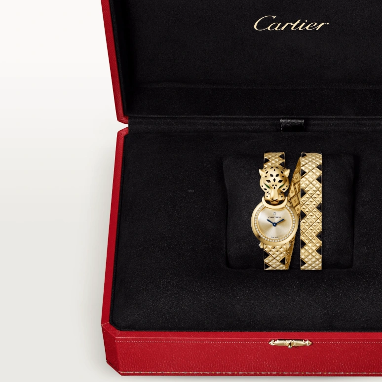 Cartier,Panthère Jewelry Watches 23.60mm,23.60mm,Yellow Gold,Gold,Quartz,Sapphire,Crystal Glass,Other,HPI01382