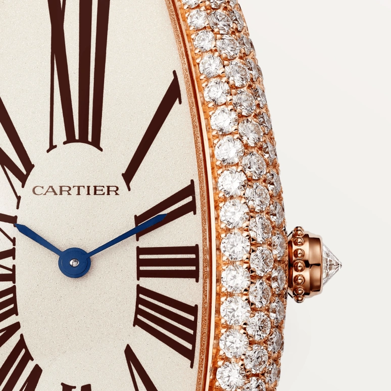 Cartier,Baignoire 52x23mm,52x23mm,Rose Gold,Silver,Handwound,38hours,In-house Caliber,WJBA0008