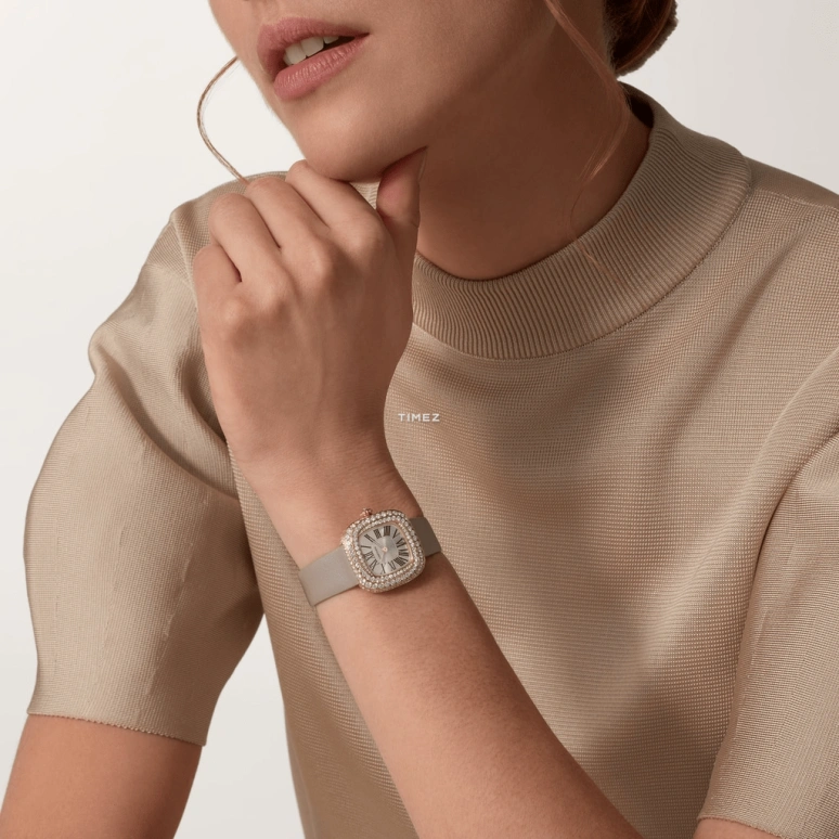 Cartier,Coussin de Cartier 27.10x27.70mm,27.10x27.70mm,Rose Gold,Silver,Quartz,Sapphire,Crystal Glass,Cushion,WJCS0004