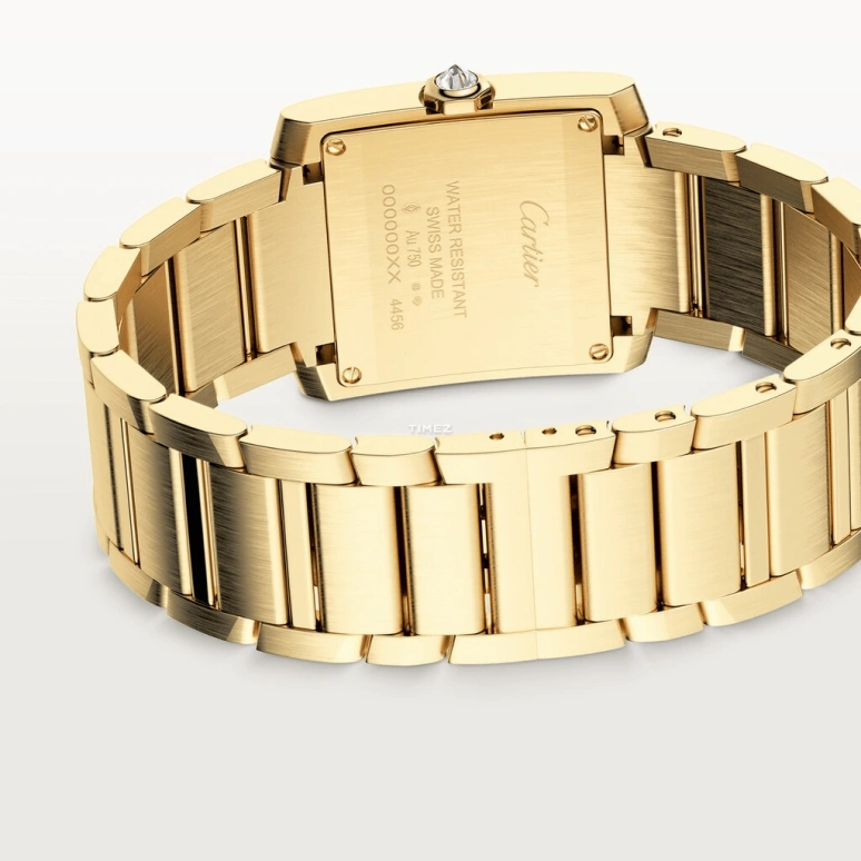 Cartier,Tank 32x27mm,32x27mm,Yellow Gold,Silver,Quartz,Sapphire,Crystal Glass,Square,WJTA0040