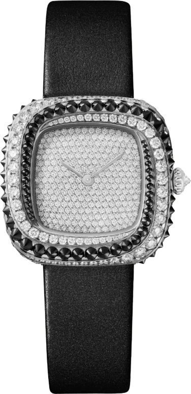 Cartier,Coussin de Cartier 30.40x31.10mm,30.40x31.10mm,White Gold,Silver,Quartz,Sapphire,Crystal Glass,Square,WJCS0007