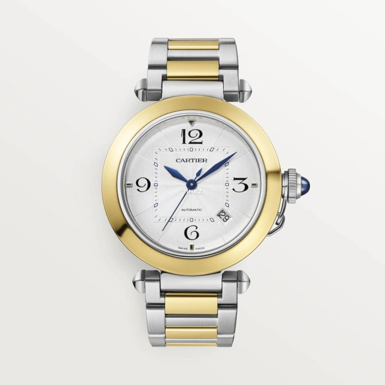 Cartier,Pasha de Cartier 41mm,41mm,Stainless Steel,White,Automatic,Day,42hours,W2PA0009
