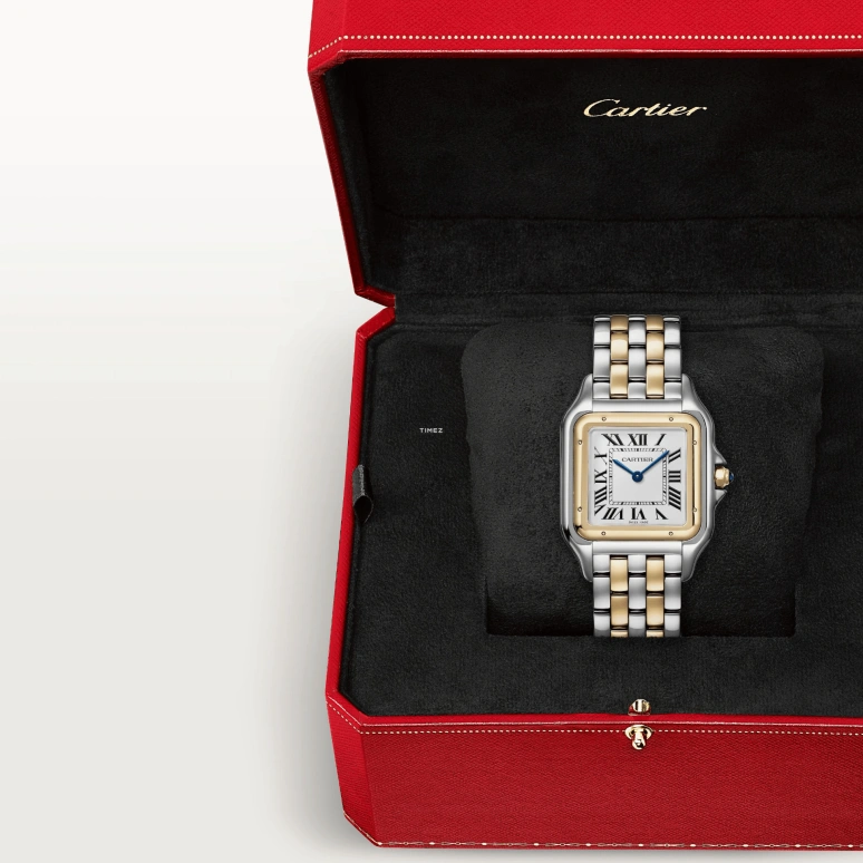 Cartier,Panthère de Cartier 31x42mm,31x42mm,Stainless Steel,Yellow Gold,White,Quartz,Sapphire,Crystal Glass,Square,W2PN0012