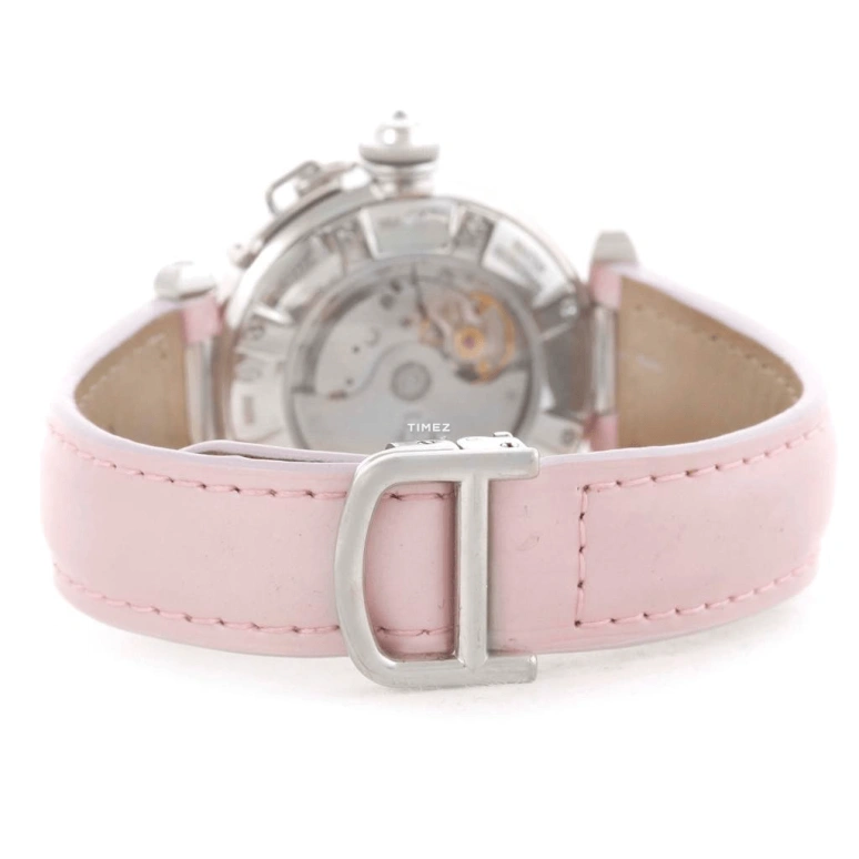 Cartier,Pasha de Cartier 32mm,32mm,White Gold,Silver,Automatic,Day,Sapphire,Crystal Glass,WJ116136